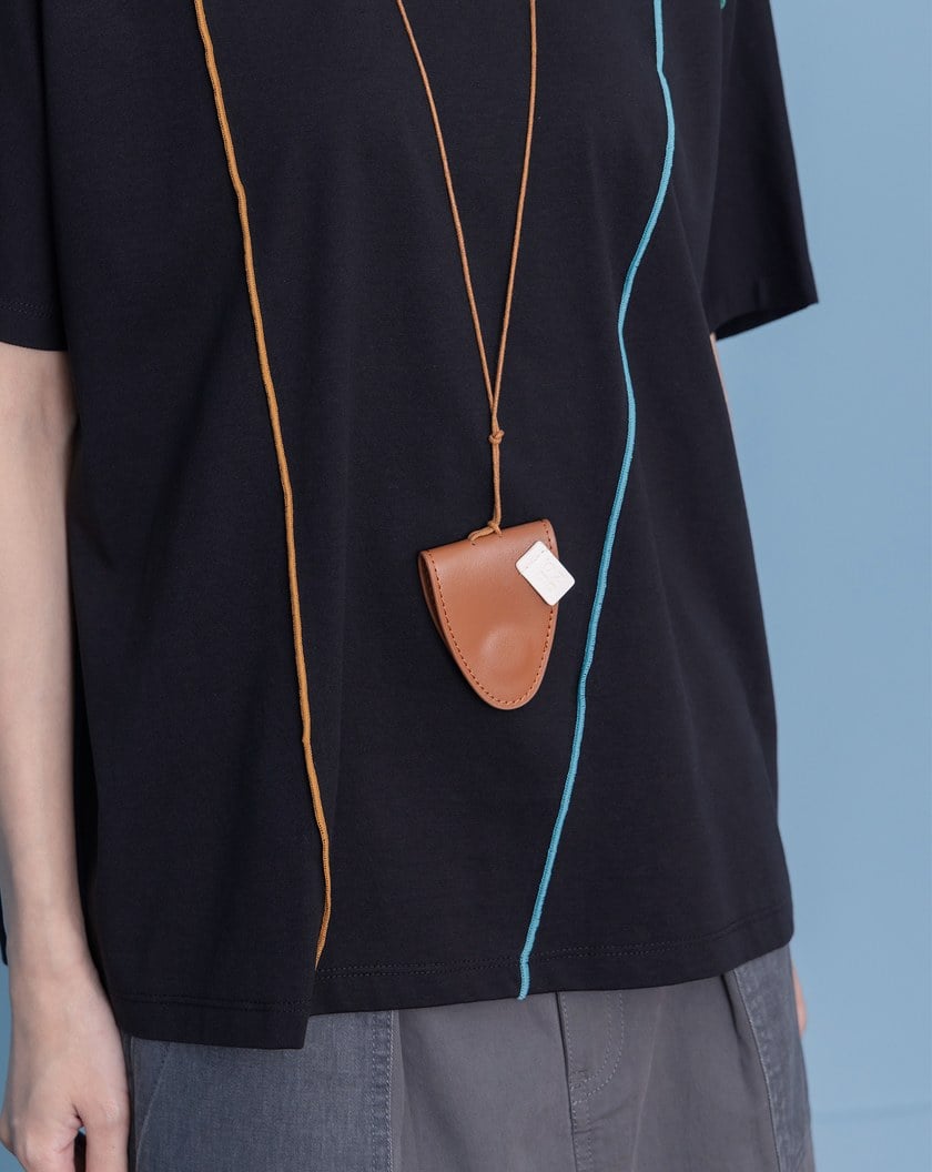 牛皮磁扣掛繩眼鏡包(兩色)