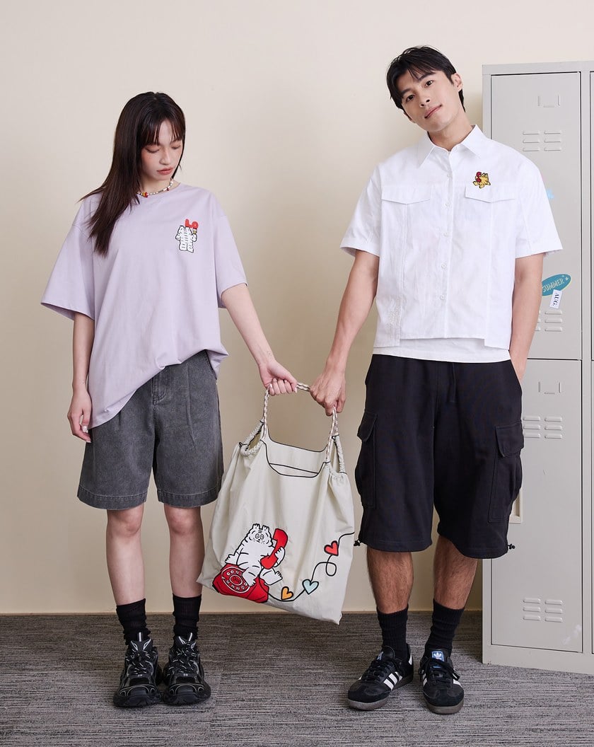 gozox小虎❤️call me tonight戀語刺繡手提袋(兩色)