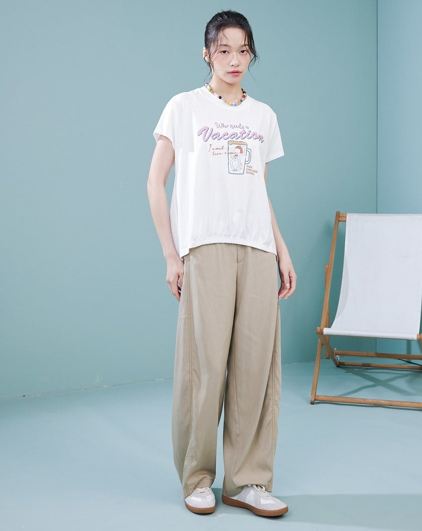 ➤游泳的人車線水洗涼感彎刀褲(兩色)