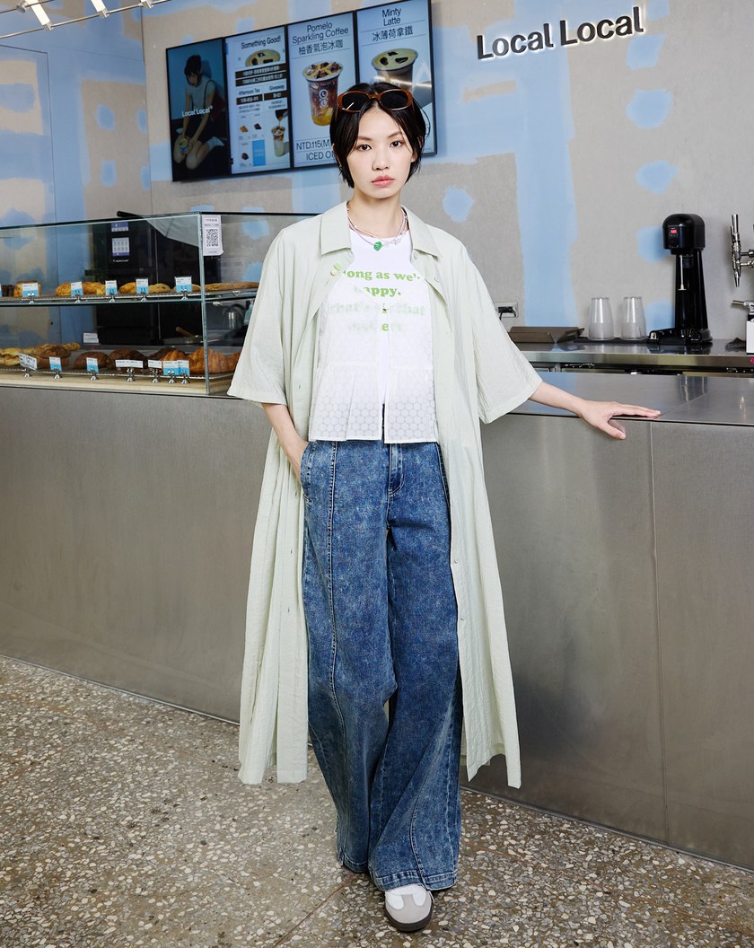 ➤咖啡杯涼感抗皺兩件式襯衫洋裝(兩色)