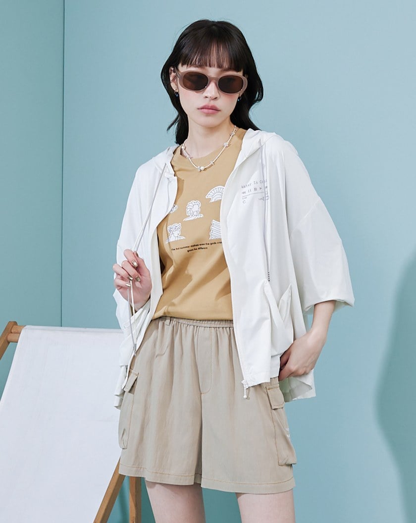 ➤希臘雕像也熱合肩涼感T恤(兩色)