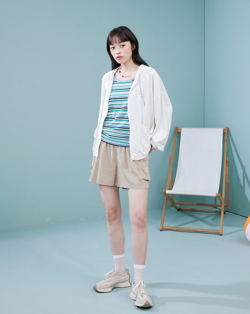 ➤冰Q棉冰感輕盈連帽外套(米白)