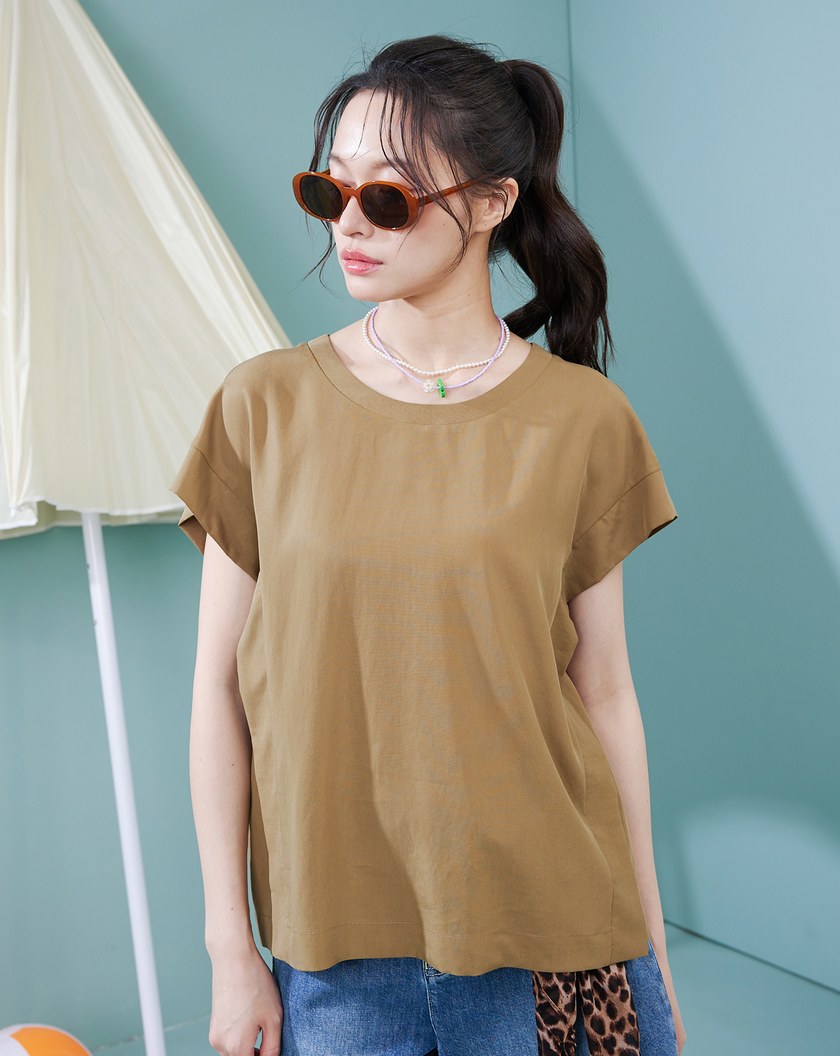 涼感天絲防走光造型上衣(兩色)