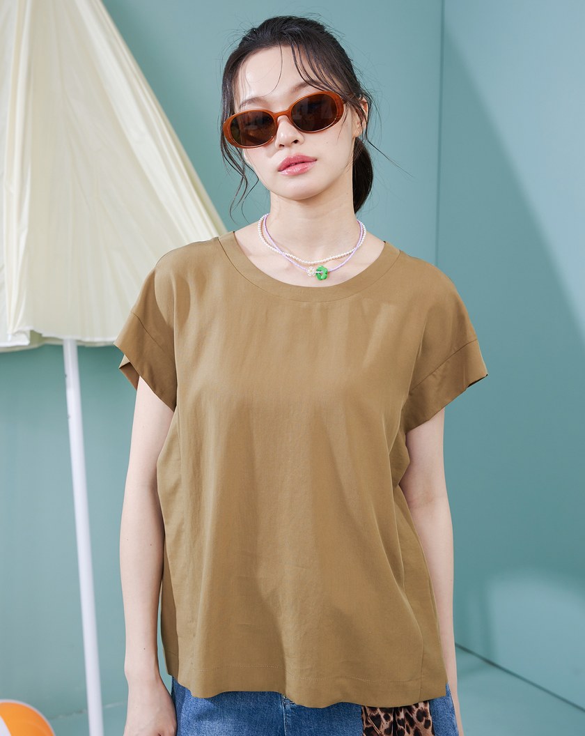 涼感天絲防走光造型上衣(兩色)