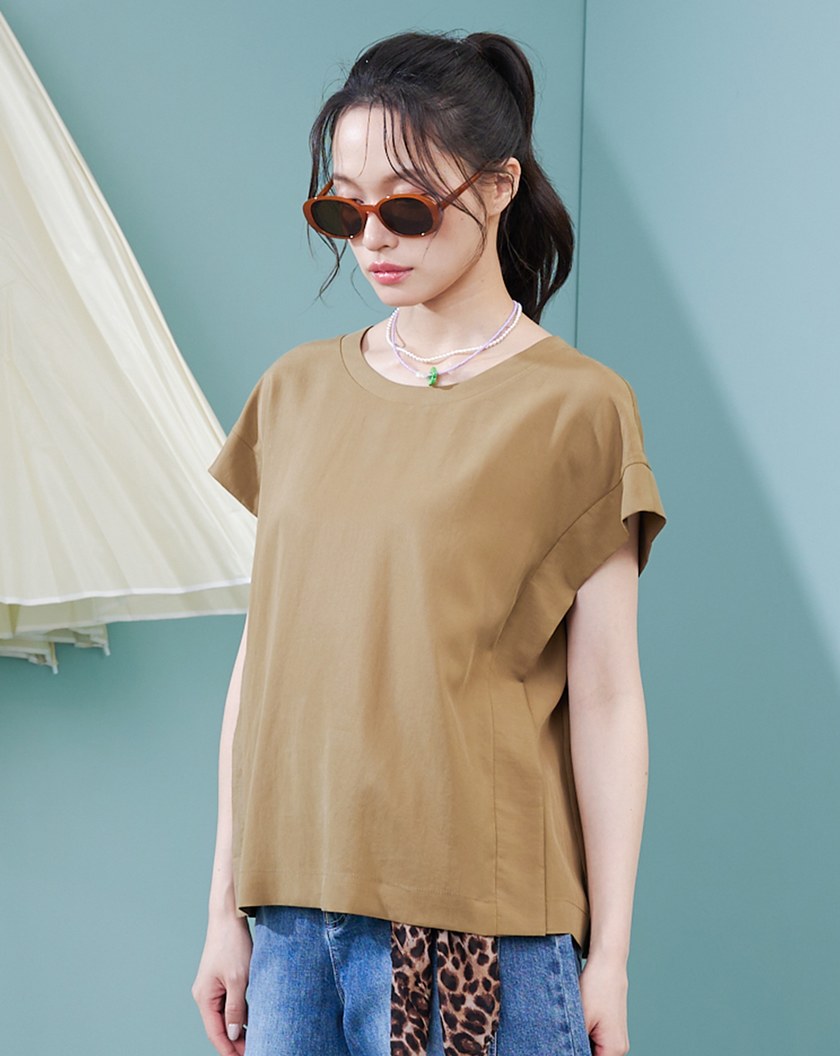 涼感天絲防走光造型上衣(兩色)