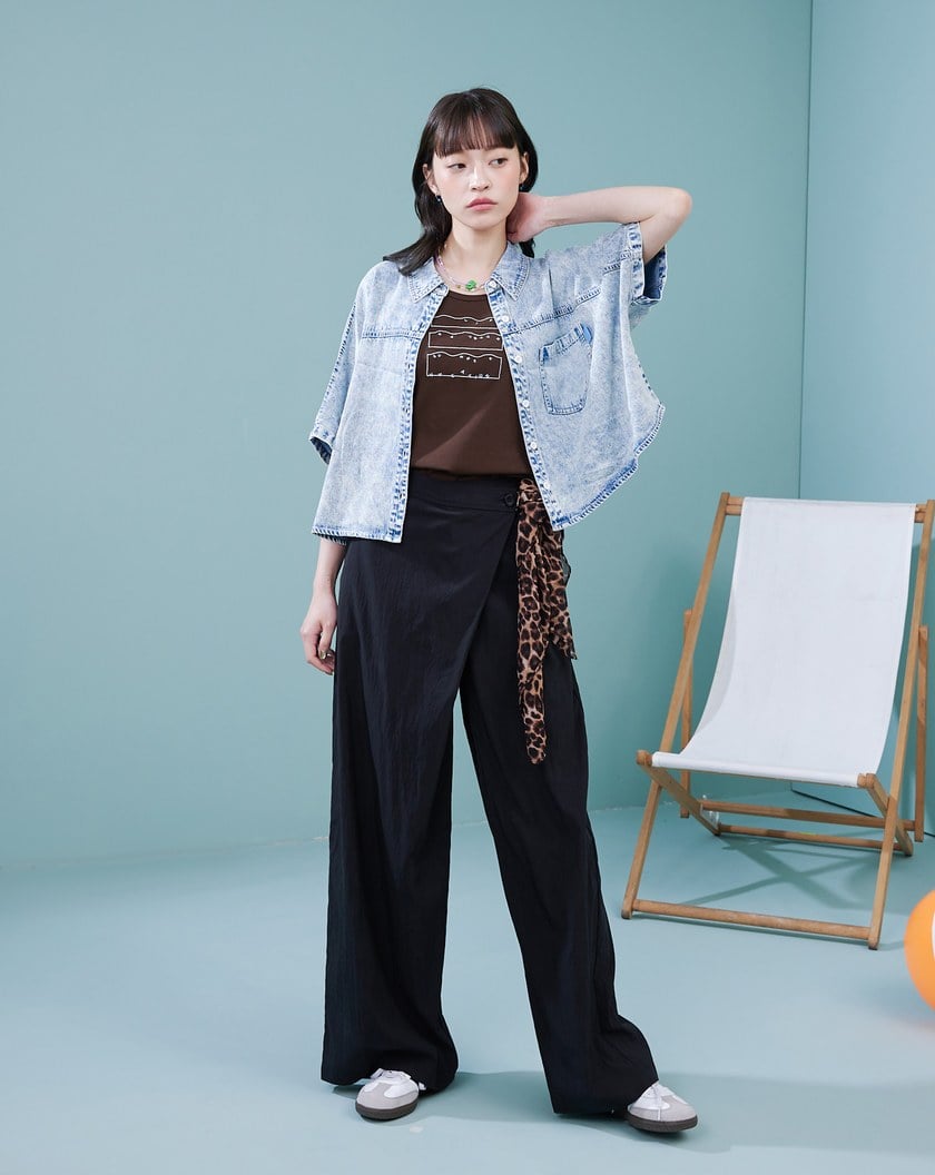 涼感天絲牛仔連袖襯衫(兩色)