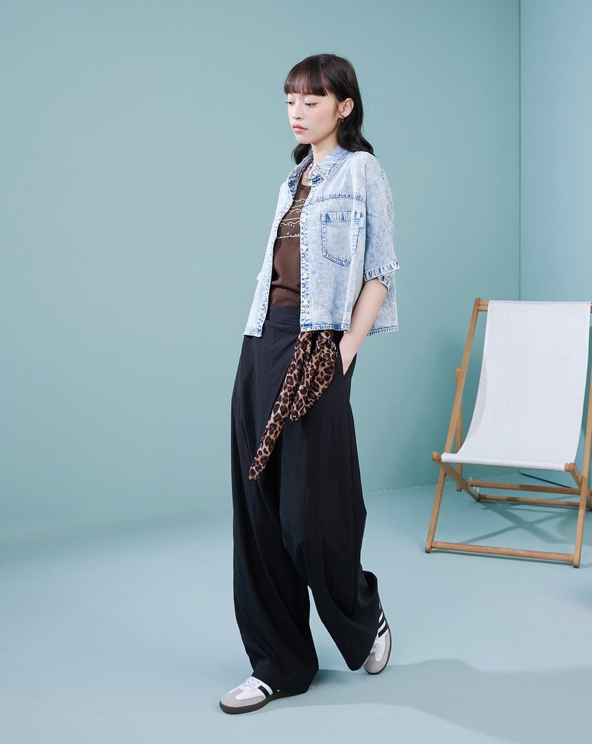 涼感天絲牛仔連袖襯衫(兩色)