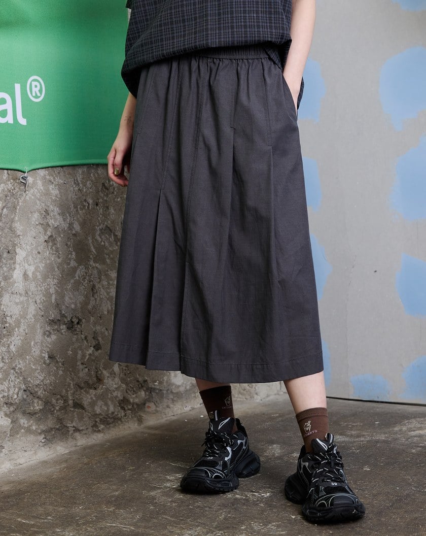 天絲棉涼感鬆緊百褶裙(兩色)