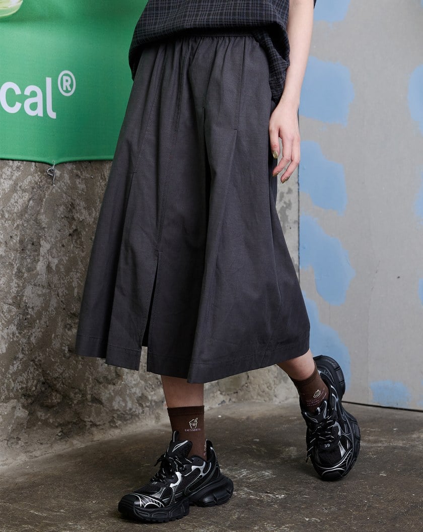 天絲棉涼感鬆緊百褶裙(兩色)