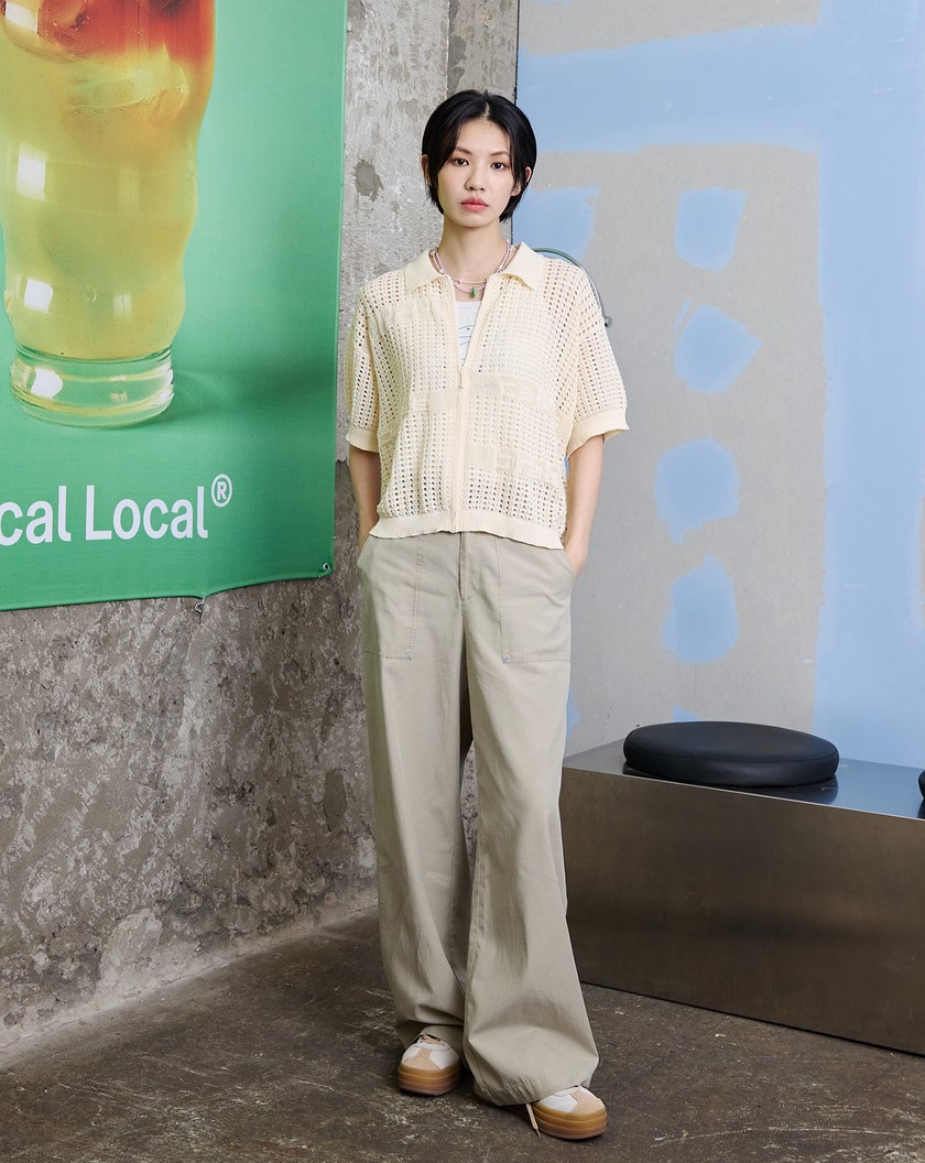 天絲棉涼感直筒大口袋工裝褲(兩色)