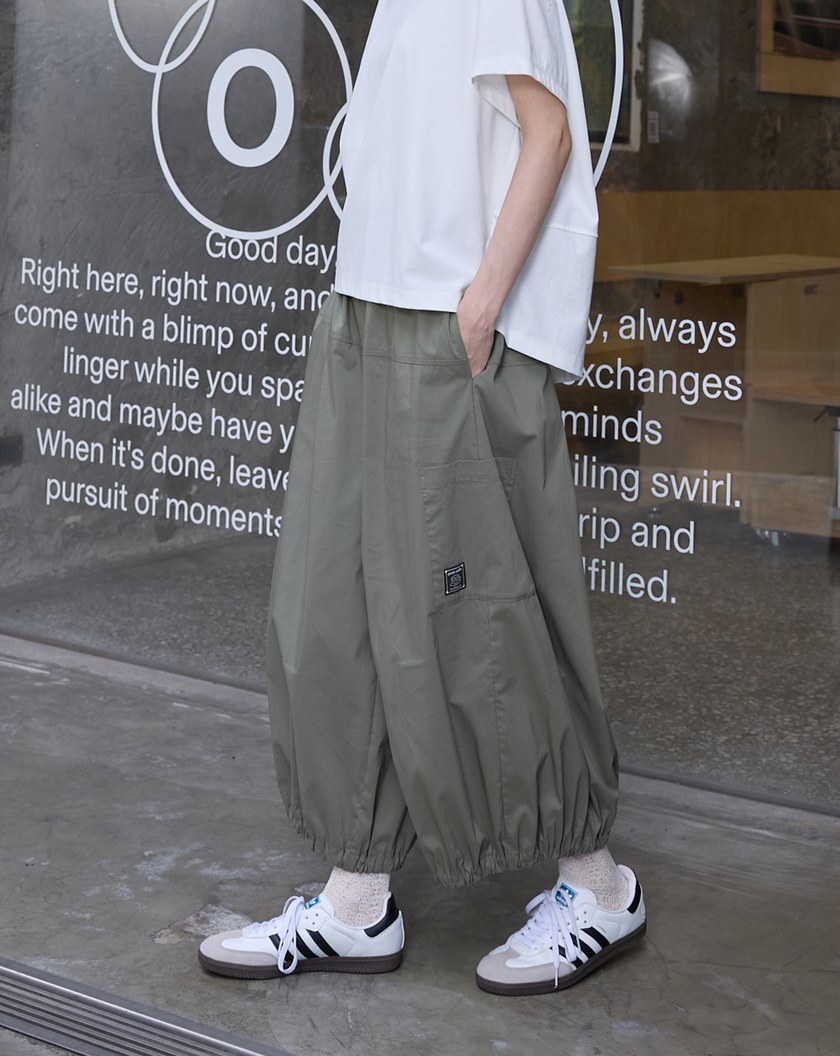 咖啡杯涼感鬆緊泡泡花苞褲(兩色)