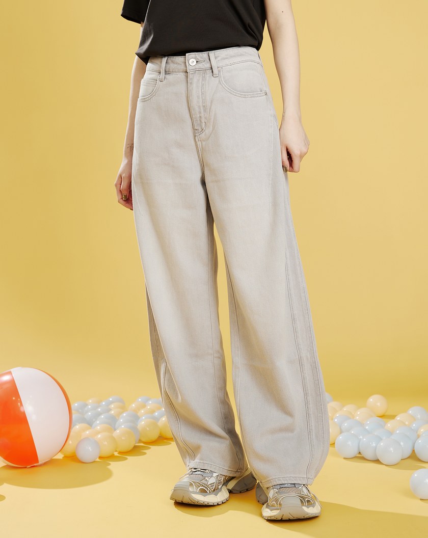 好比例天絲超柔彈水洗灰牛仔褲