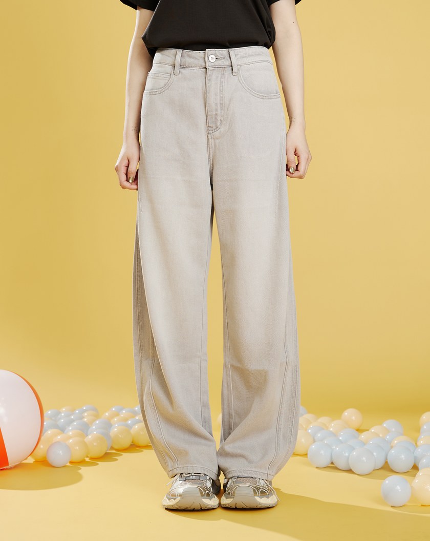 好比例天絲超柔彈水洗灰牛仔褲