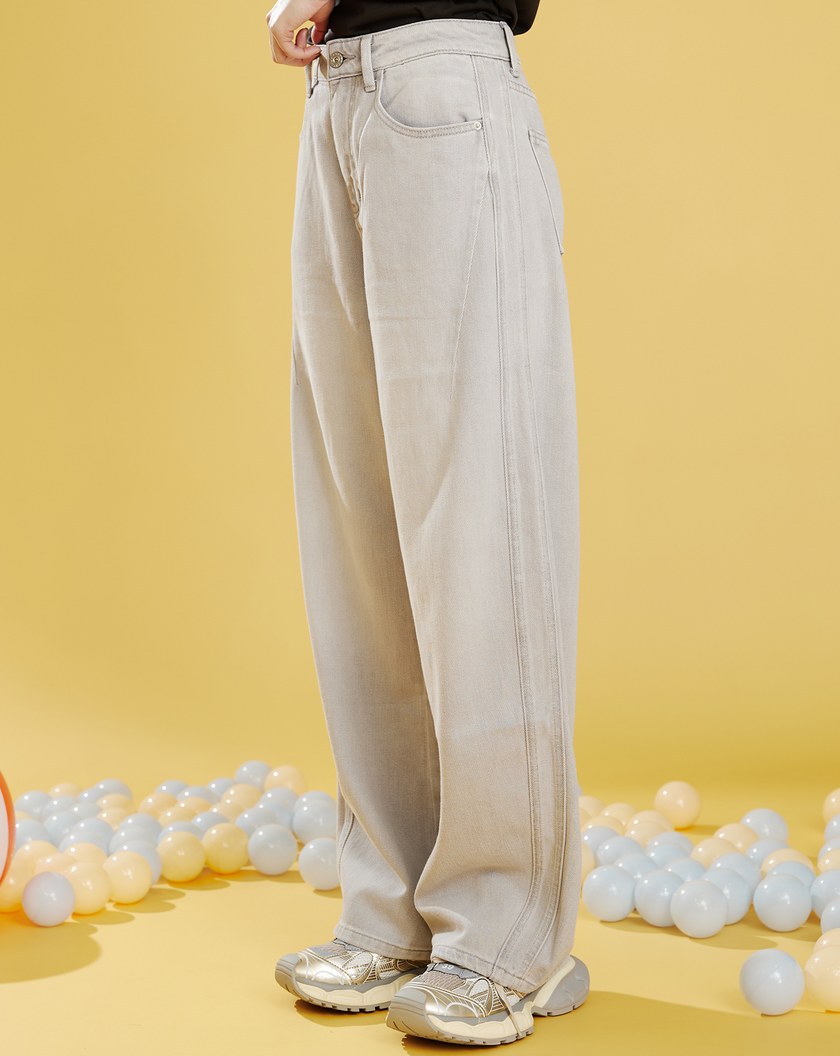 好比例天絲超柔彈水洗灰牛仔褲