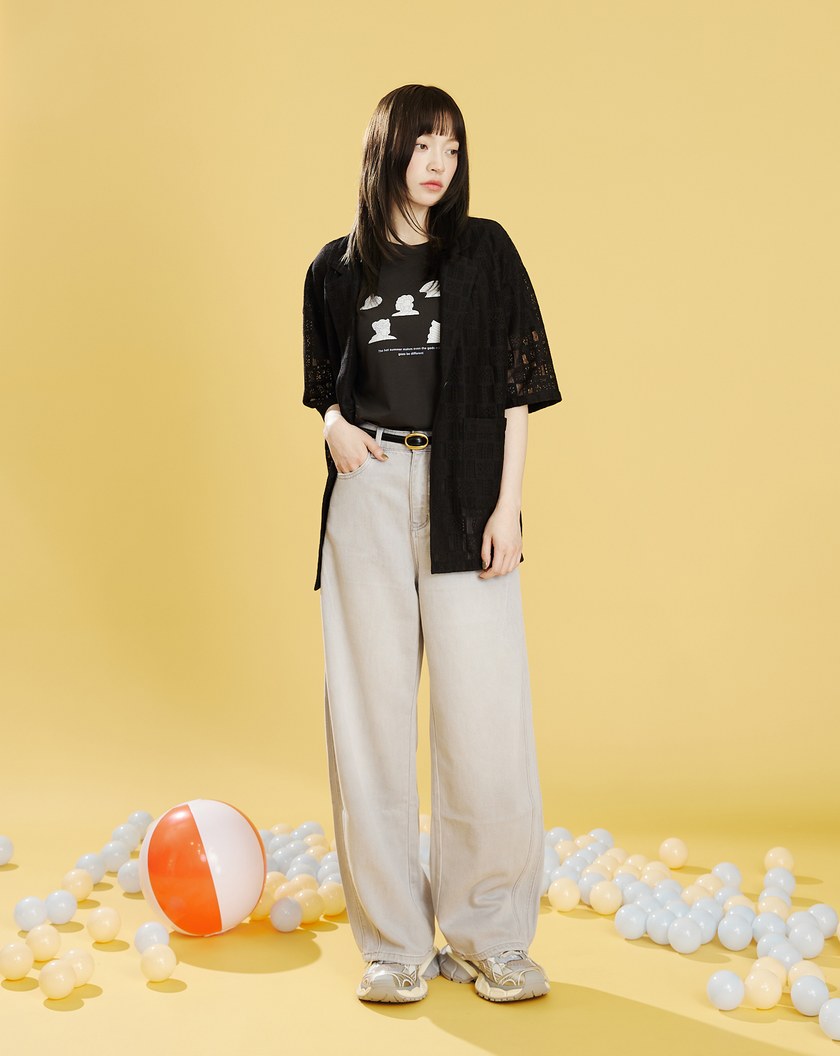 好比例天絲超柔彈水洗灰牛仔褲