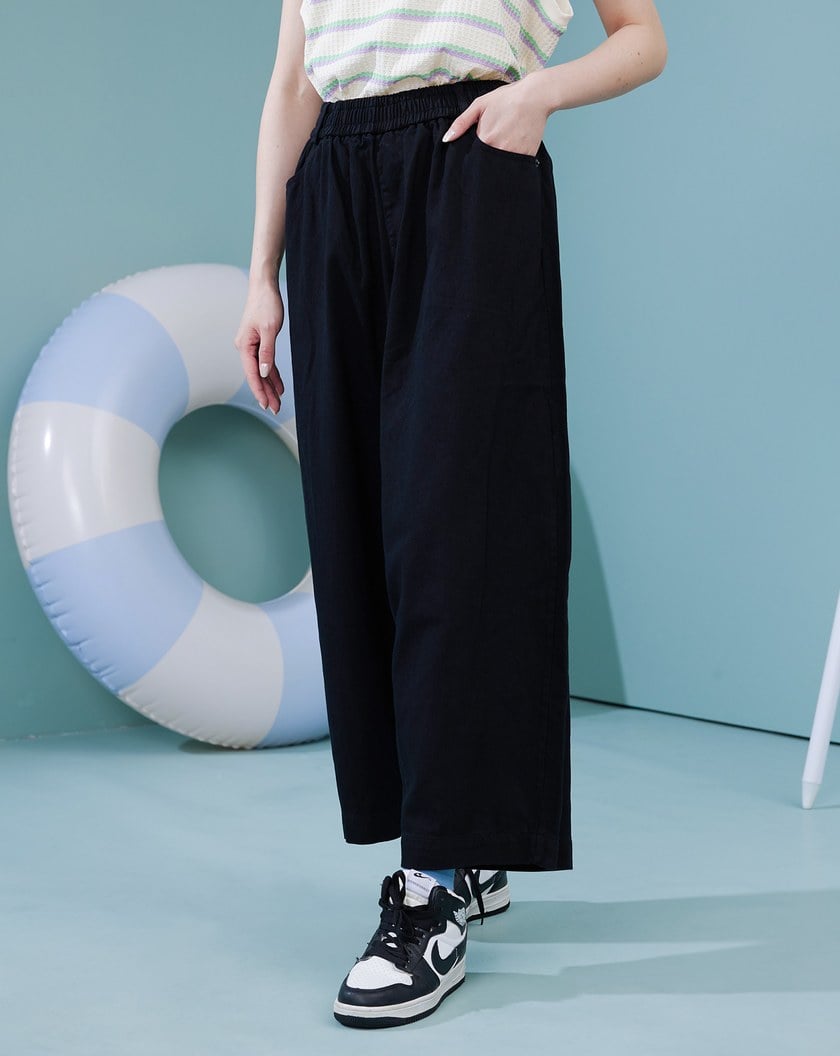 ➤純棉鬆緊九分寬褲