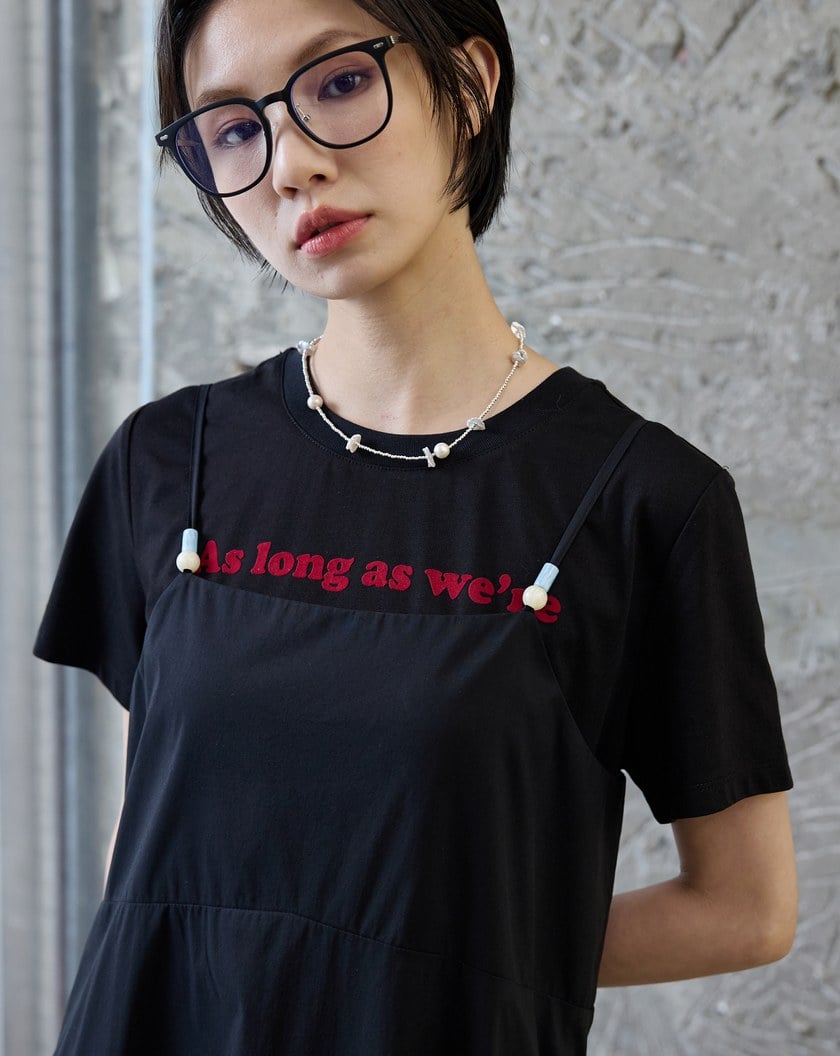 蛋糕裝飾花苞造型吊帶洋裝(兩色)