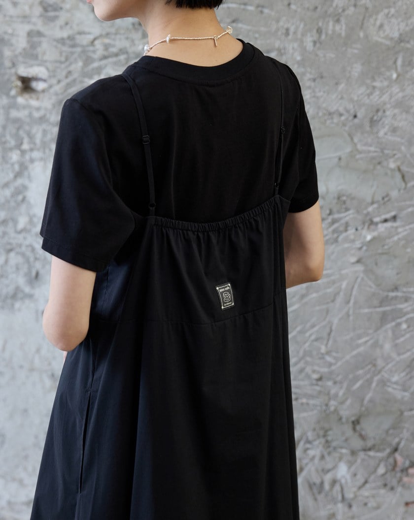 蛋糕裝飾花苞造型吊帶洋裝(兩色)