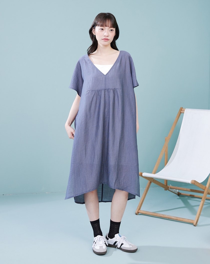 莫代爾輕薄涼感兩件式綁帶洋裝(兩色)