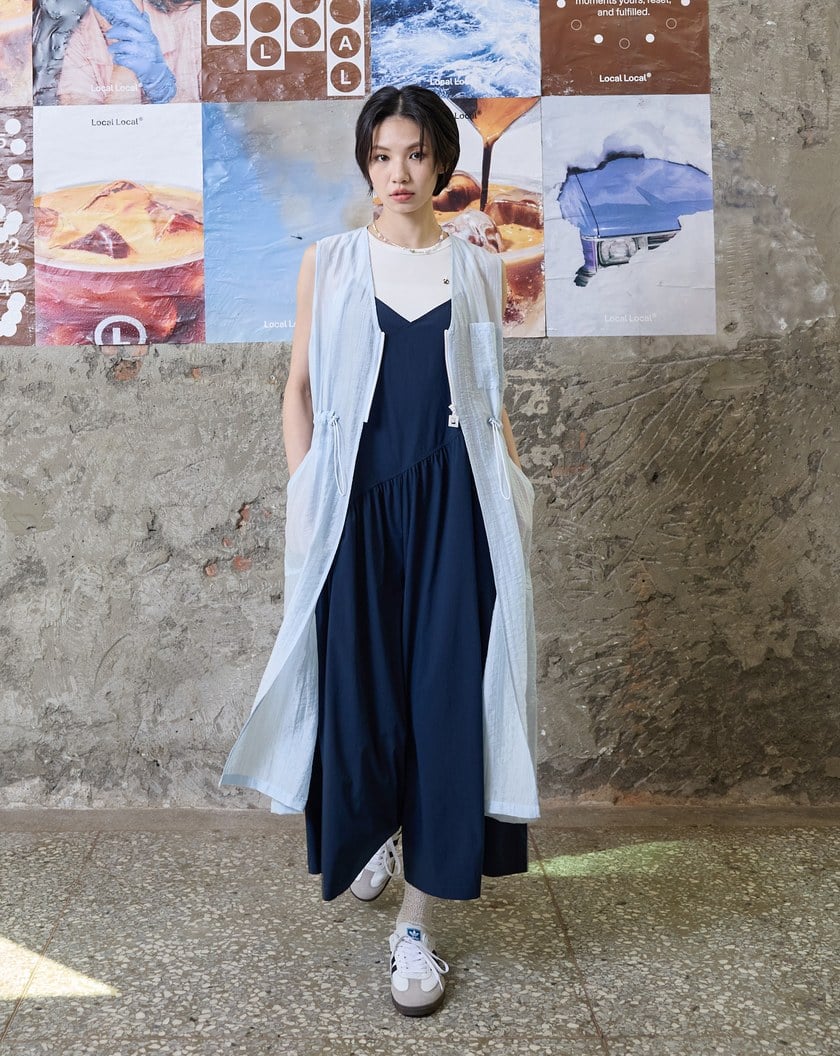 涼感天絲透膚外罩背心洋裝(兩色)