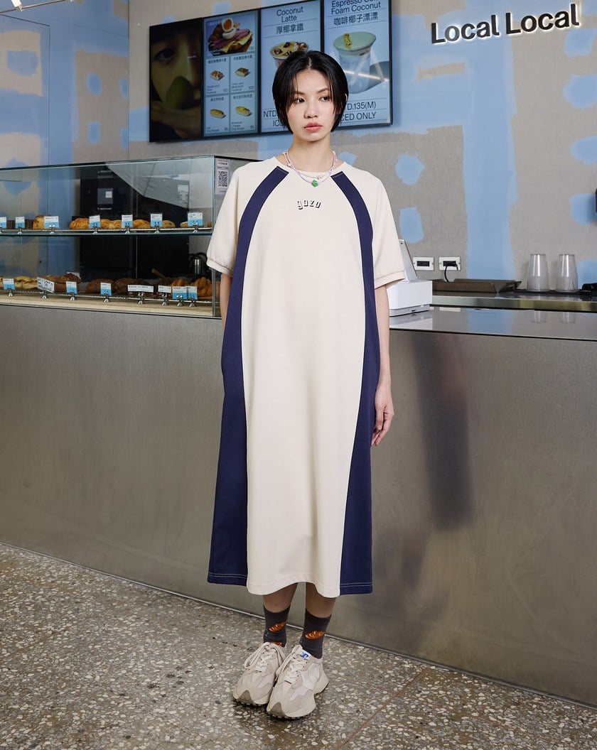 ➤gozo撞色拼接針織洋裝(兩色)