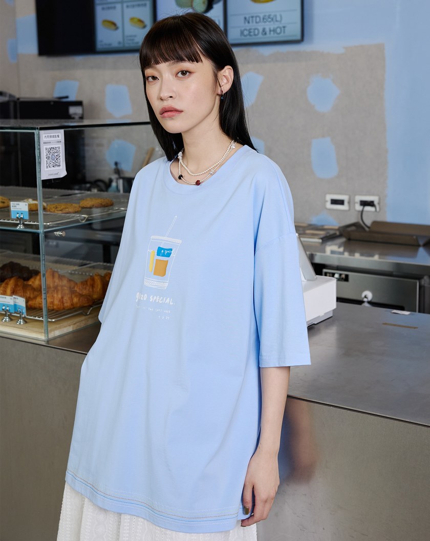 gozo special cafe落肩涼感T恤(兩色)