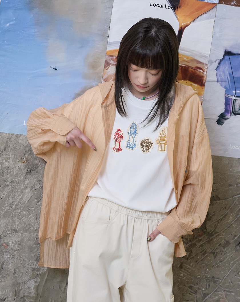 蛋糕藝術品合肩涼感T恤(兩色)