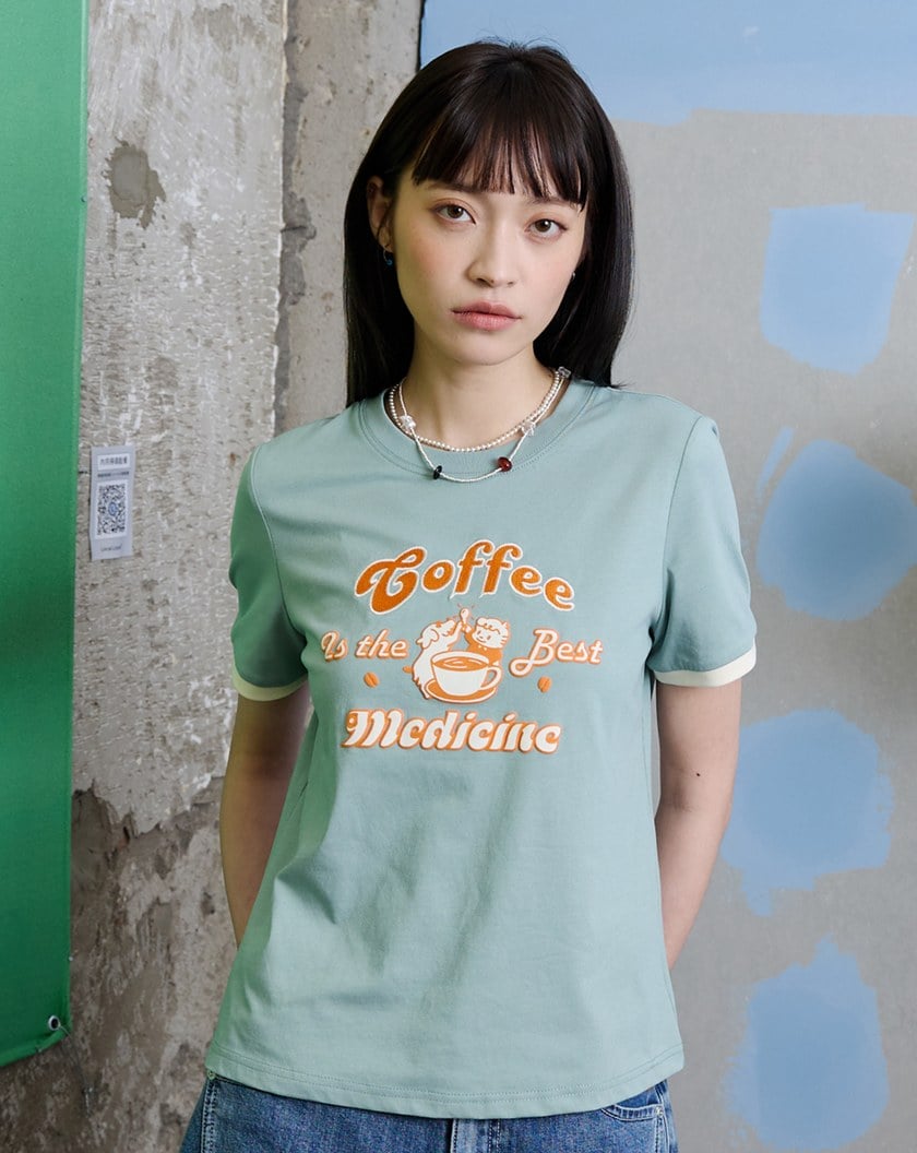 咖啡best medicine合肩涼感T恤(兩色)