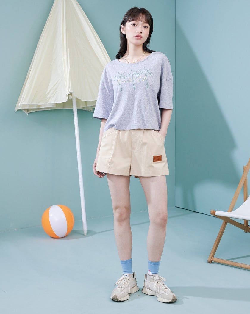 Beach Club椰子樹繡花T恤(兩色)