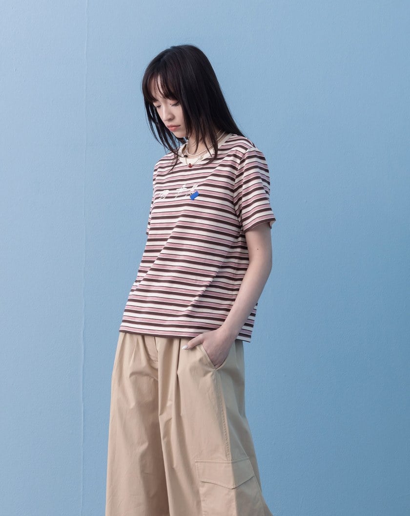 ➤運動小人條紋印花T恤(兩色)