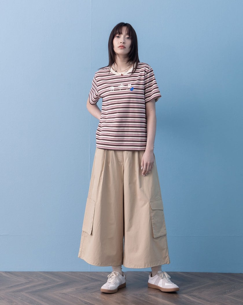 ➤運動小人條紋印花T恤(兩色)