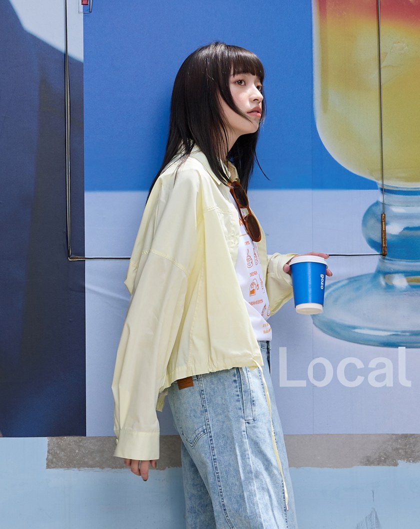 咖啡杯花苞造型襯衫外套(兩色)