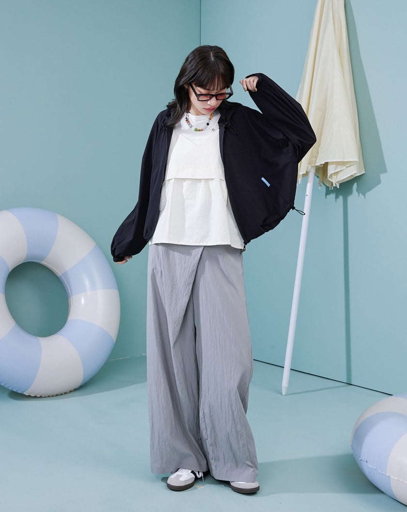 Q彈透氣涼感抽繩連帽外套(兩色)