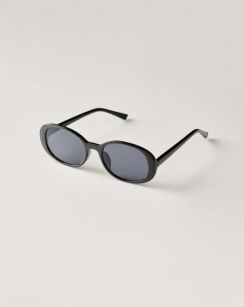 抗UV復古橢圓小臉墨鏡(三色)