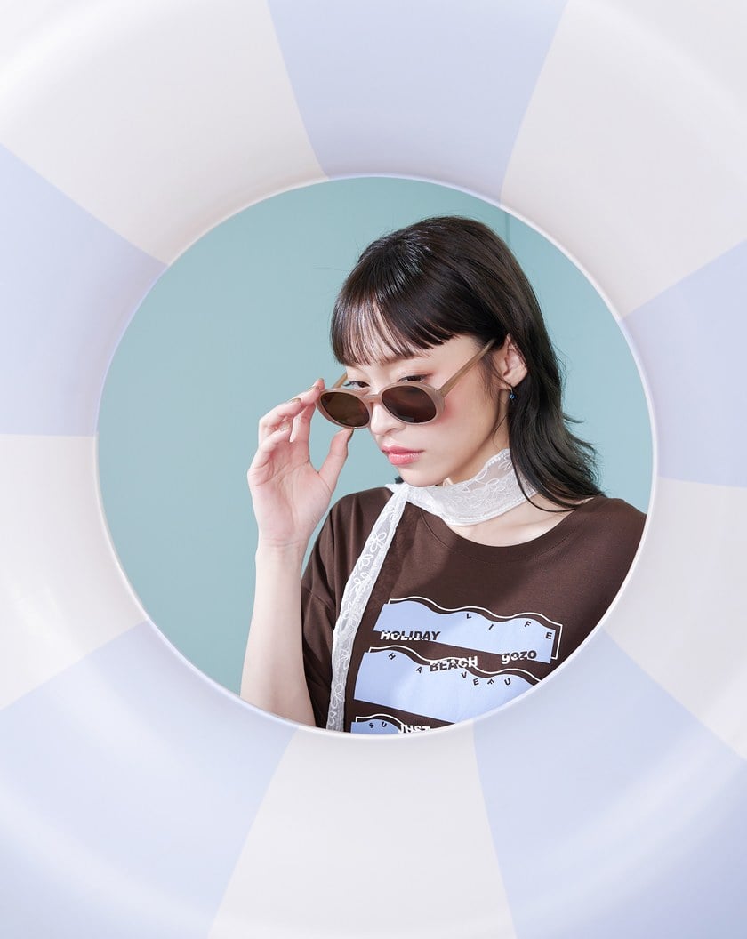 抗UV復古橢圓小臉墨鏡(三色)