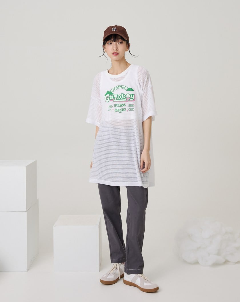 ➤褲口開衩配色彈力窄管褲(兩色)