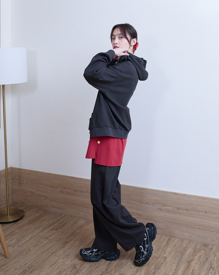 ➤自摸~麻將多口袋造型帽繩連帽外套(兩色)