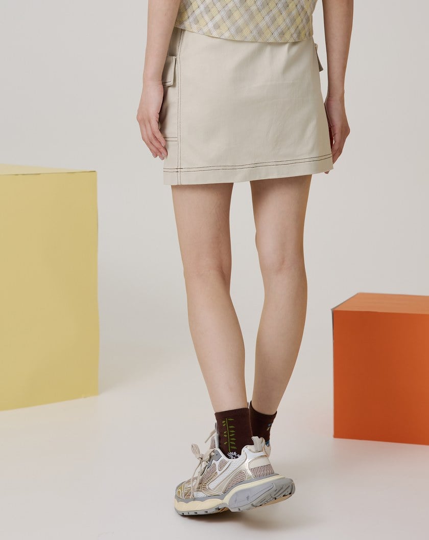 反摺大口袋不走光工裝短褲裙(兩色)