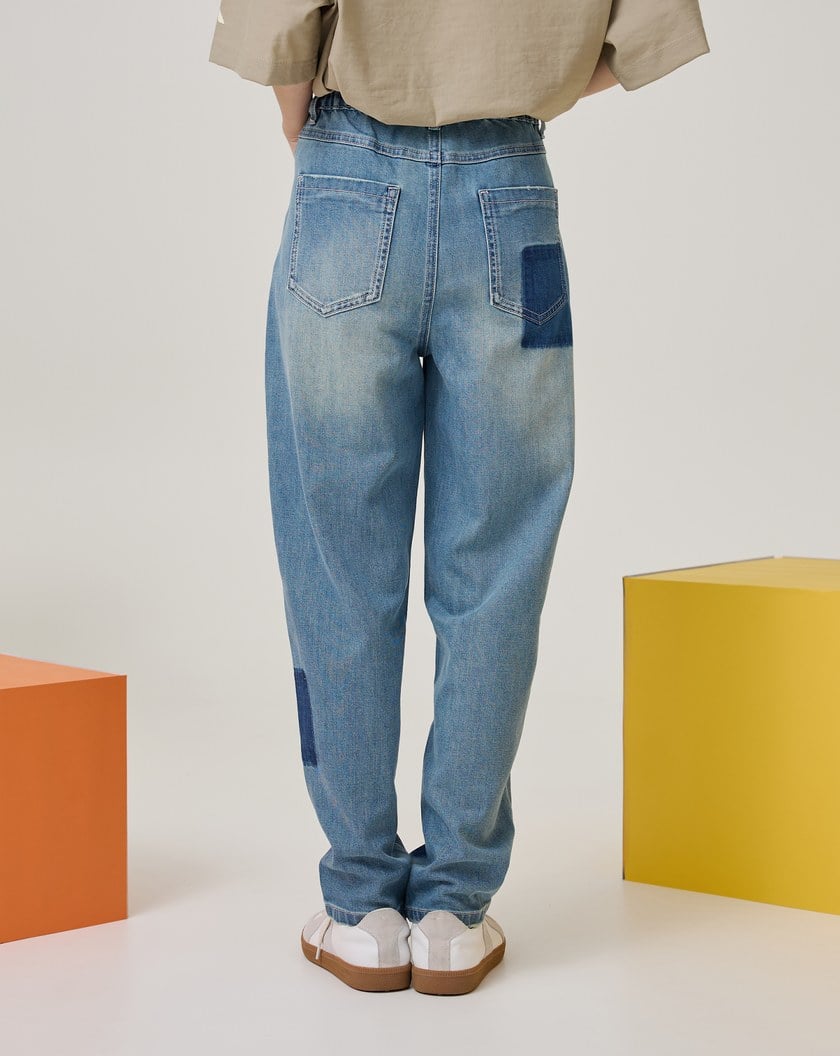 造型拔染涼感天絲麻牛仔褲(兩色)