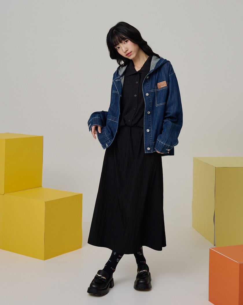 顯瘦收腰半開襟涼感洋裝(兩色)