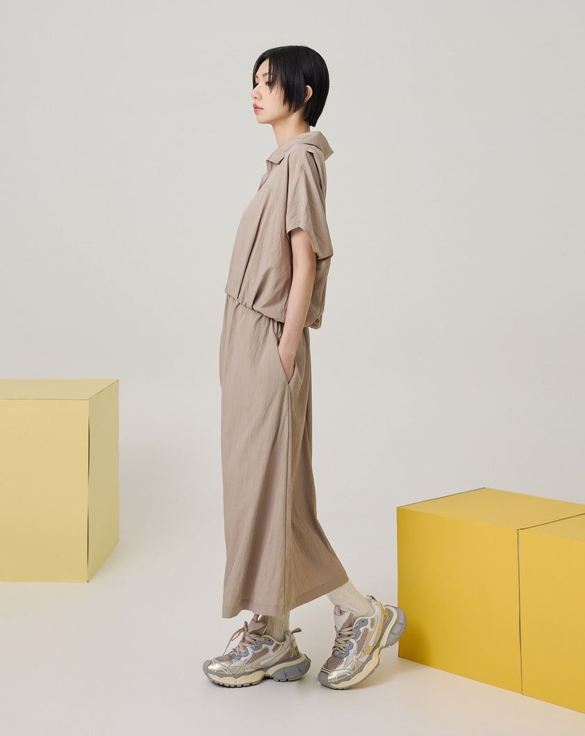 顯瘦收腰半開襟涼感洋裝(兩色)