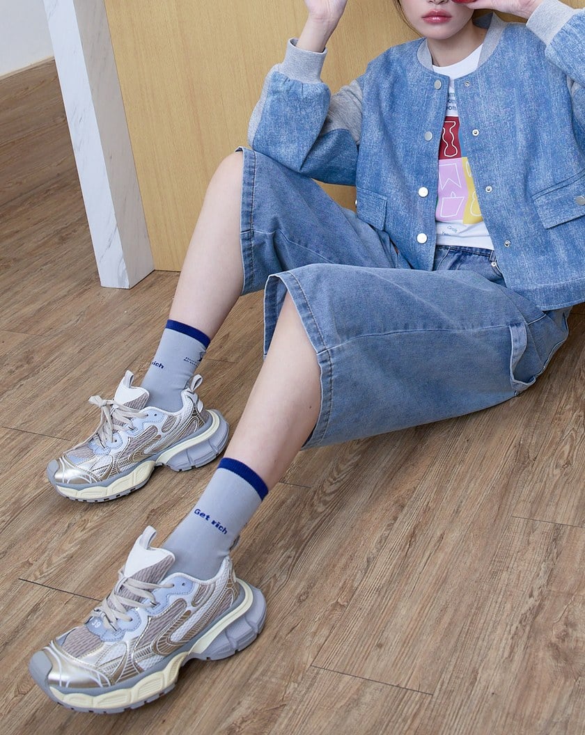 旺!貓貓打麻將緹花長襪(兩色)