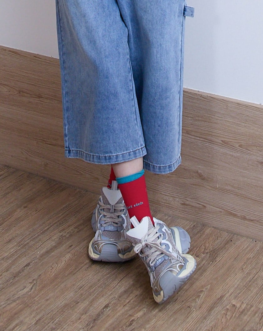 旺!貓貓打麻將緹花長襪(兩色)