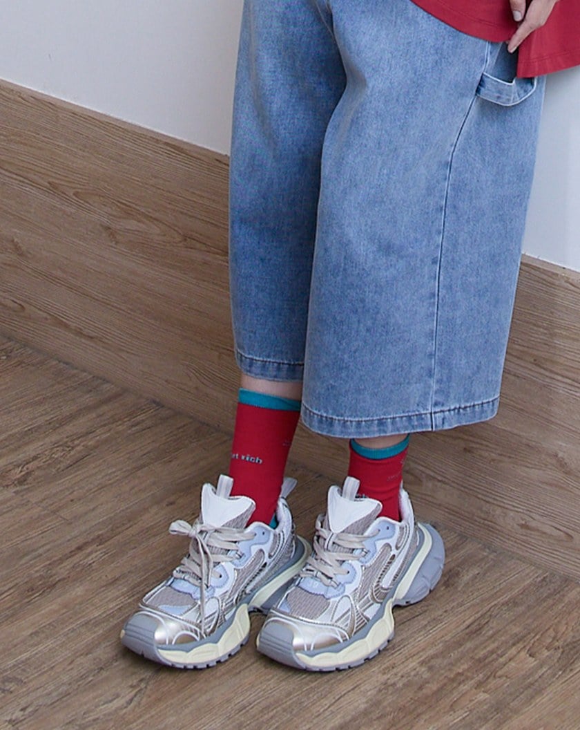 旺!貓貓打麻將緹花長襪(兩色)