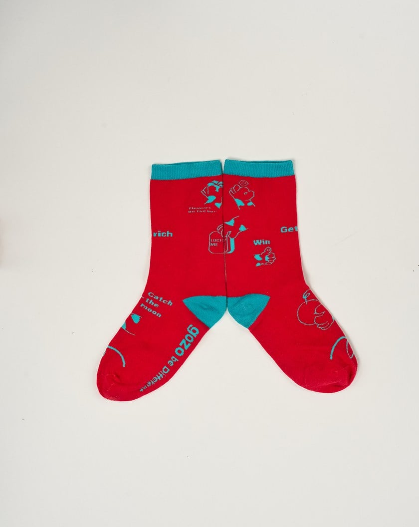 旺!貓貓打麻將緹花長襪(兩色)