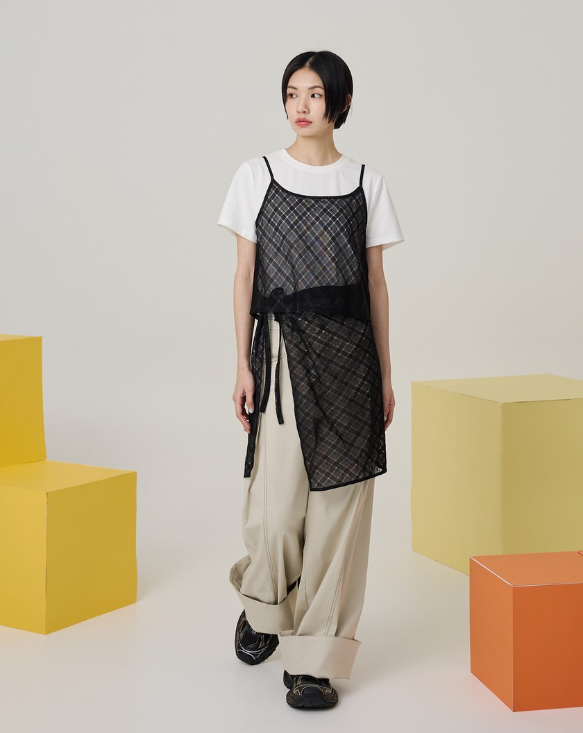 菱格網紗造型外搭裙簾(兩色)