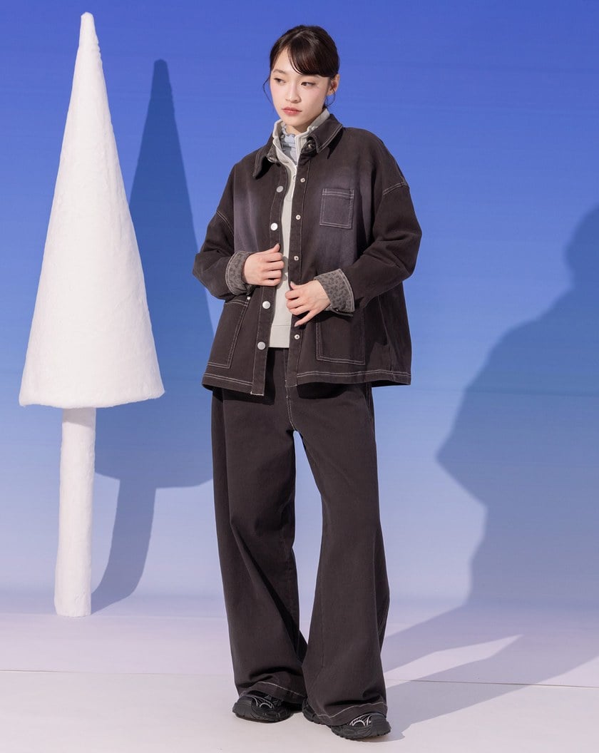 多口袋豹紋拼接襯衫外套(兩色)