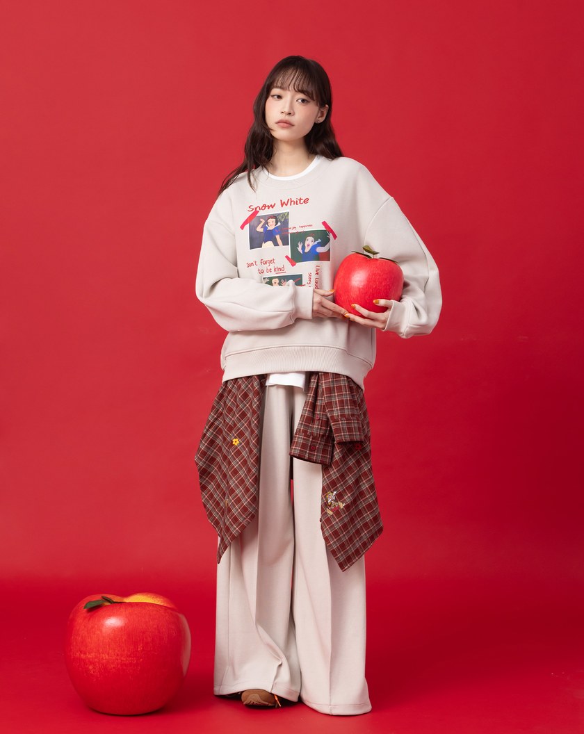 迪士尼系列 小矮人繡花復古格紋長袖襯衫(兩色)