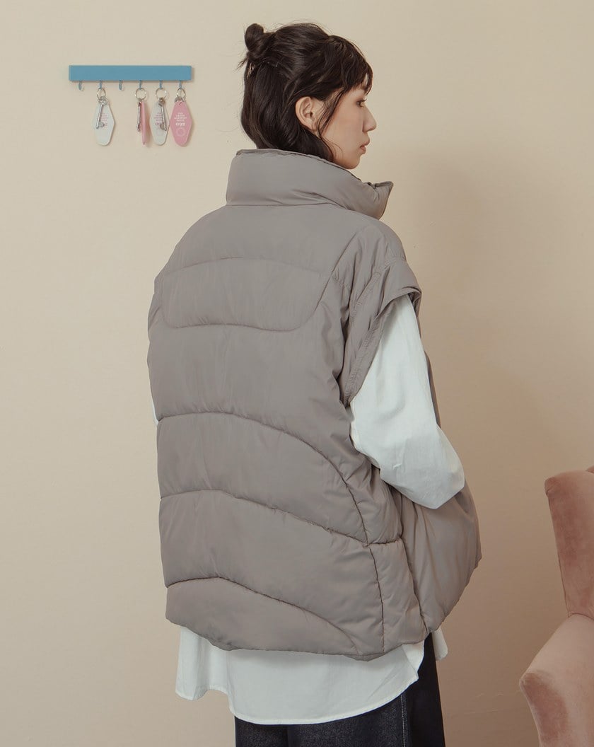 ➤可調節立領鋪棉背心