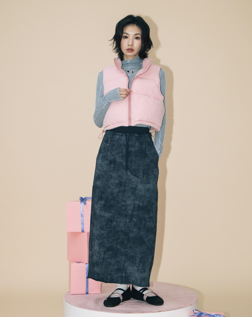 A|雙面穿立領抽繩短版背心(兩色)